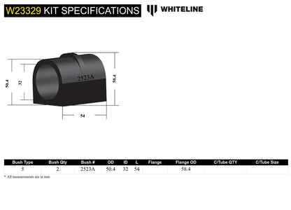 Whiteline Front Sway Bar Mount Bushing