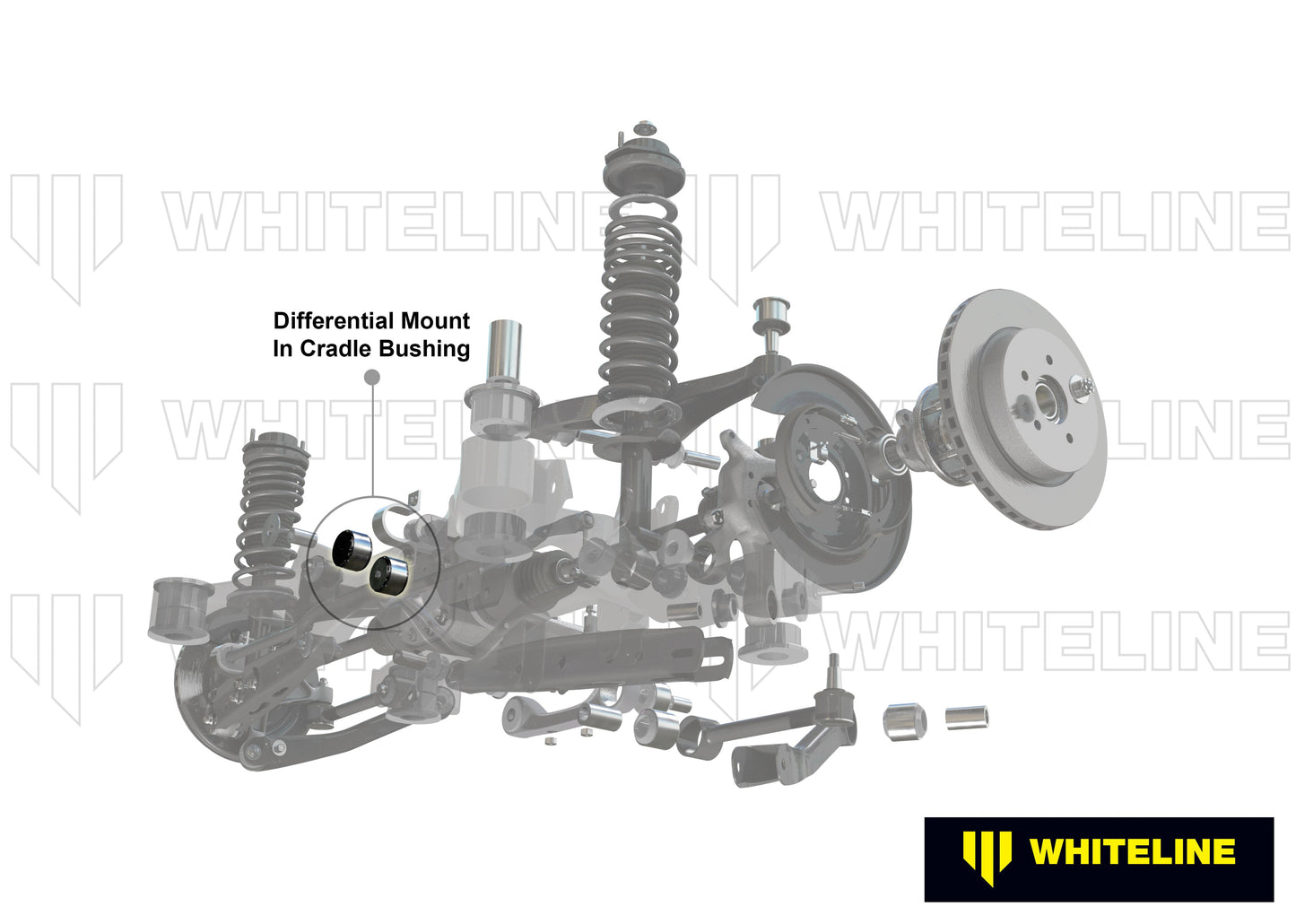 Whiteline Rear Differential Bushing for Sports Cars - Fits 2003-2008 Infiniti G35, 2003–2009 Nissan 350Z