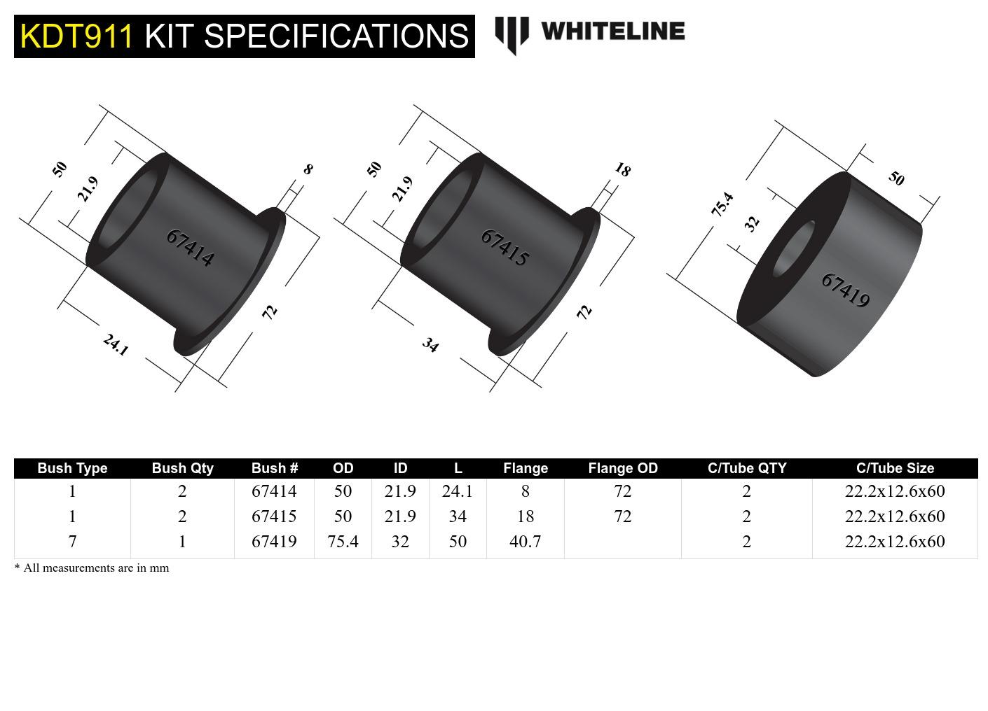 Whiteline Rear Differential Bushing for Sports Cars - Fits 2003-2008 Infiniti G35, 2003–2009 Nissan 350Z