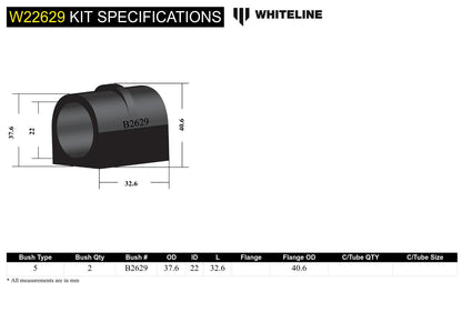 Whiteline Front Sway Bar Mount Bushing