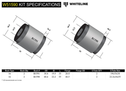 Whiteline Front Control Arm Lower Inner Rear Bushing