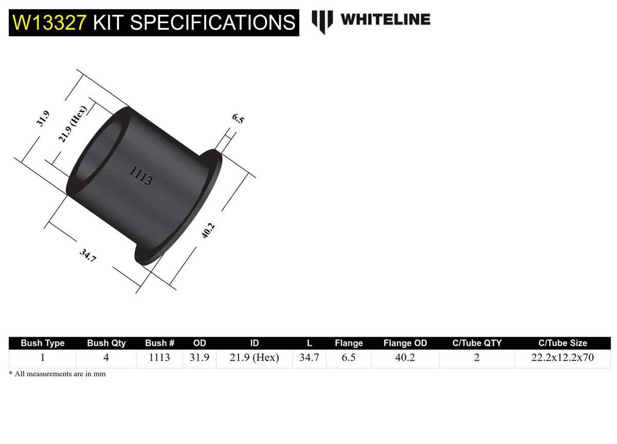 Whiteline Front Steering Bump Steer Correction Kit