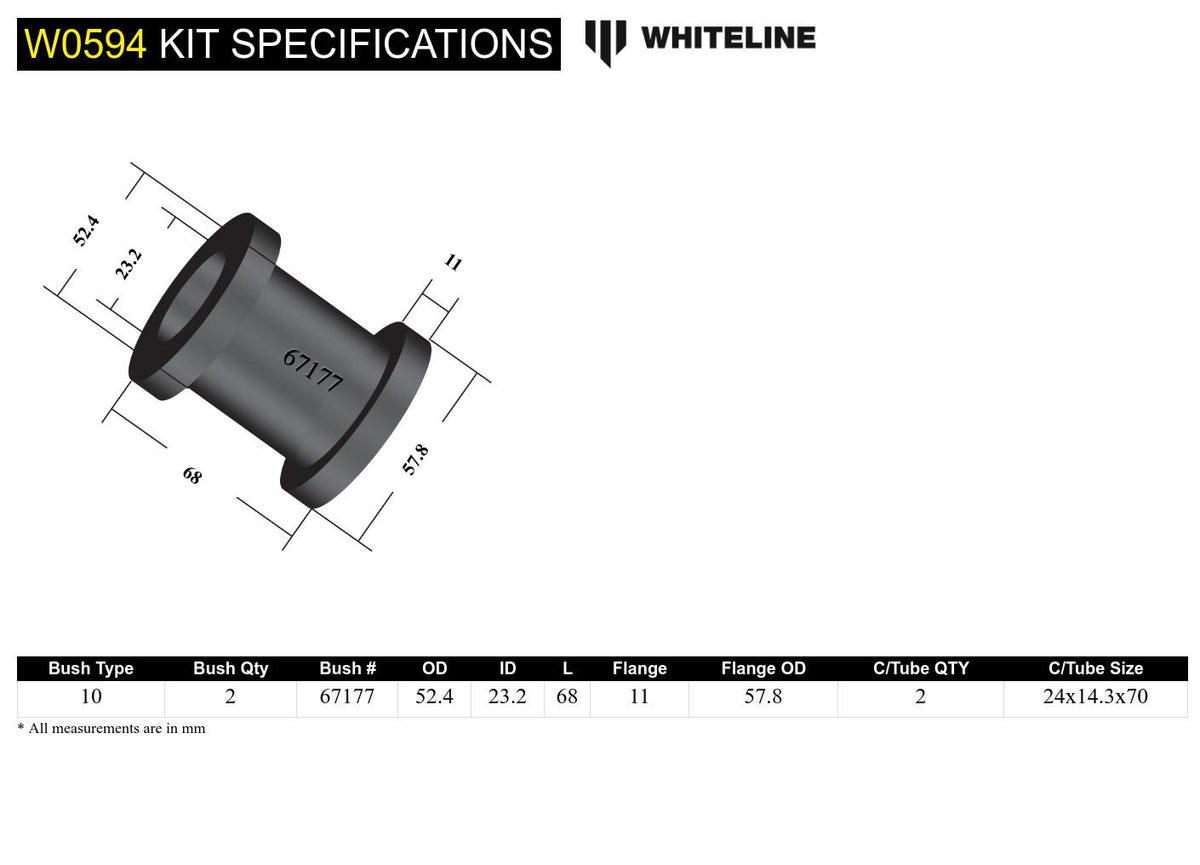 Whiteline Rear Trailing Arm Lower Front Bushing