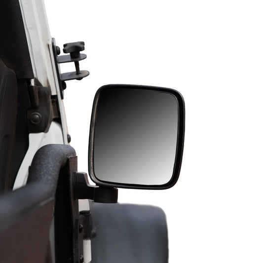 EZ4X4 Rectangle Dual-Place Mirrors for Tube Doors – Left & Right Pair – Fits Jeep Wrangler & Gladiator