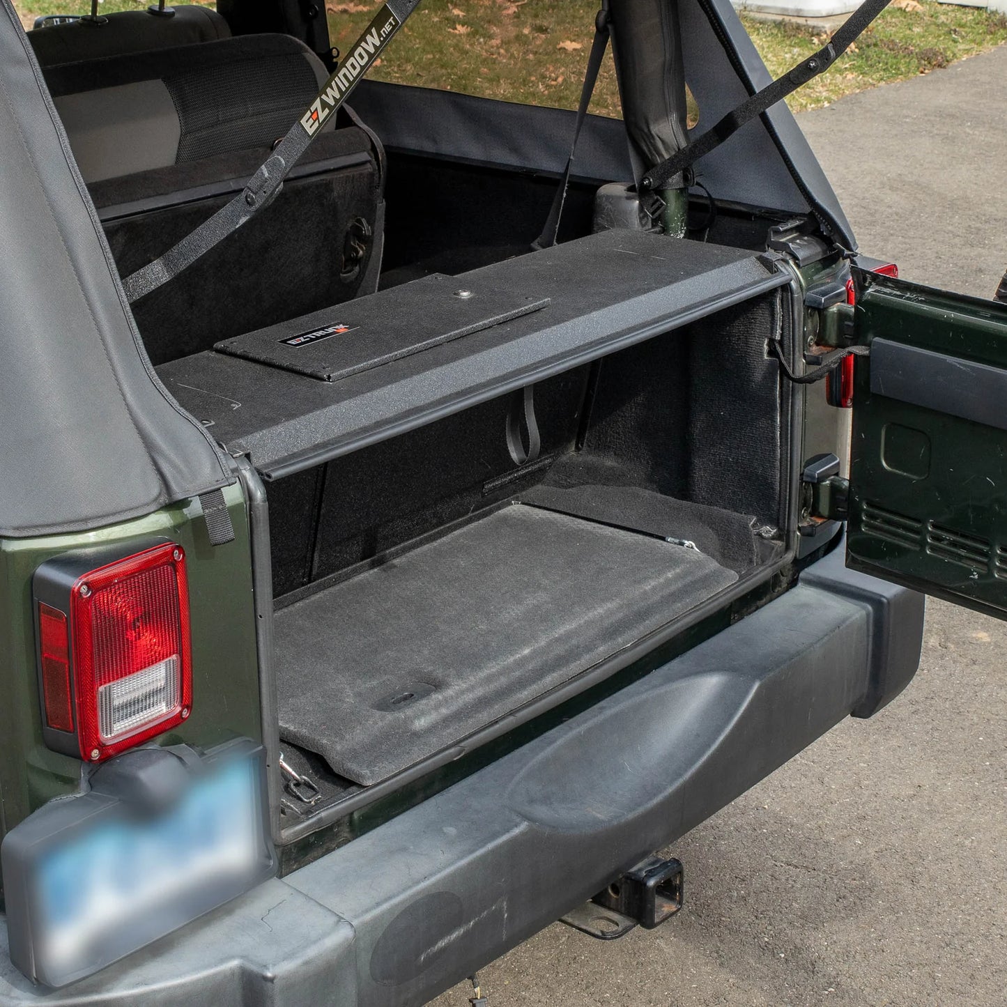 EZ4X4 EZTrunk Folding Security Box for Jeep JK & JKU 4-Door – Fits 2007–2010 – Lockable, Fold-Down, Aluminum, Easy Install