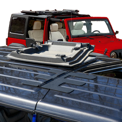 EZ4X4 EZ FlipTop for Jeep JK Wrangler 2007–2018 2-Door – Freedom Panel Storage Solution – No-Drill, Black, Lifetime Guarantee