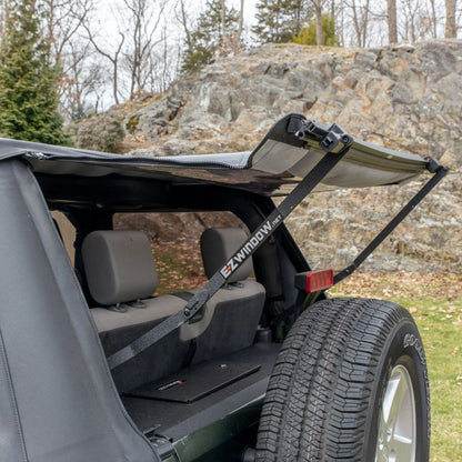 EZ4X4 EZWindow Slant for Jeep JL 2-Door – Fits 2018 & Up – Soft-Top Rear Window, Pull-to-Open, Easy Install