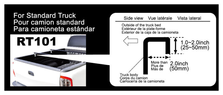 InnoRacks Standard Truck Bed Stay for Pickup Trucks - Fits Square/Round Crossbars - Easy Mount, Black (Set of 4)