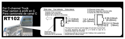 InnoRacks C-Channel Stay for Pickup Trucks - Fits Square/Round Crossbars - Easy Mount, Black (Set of 4)