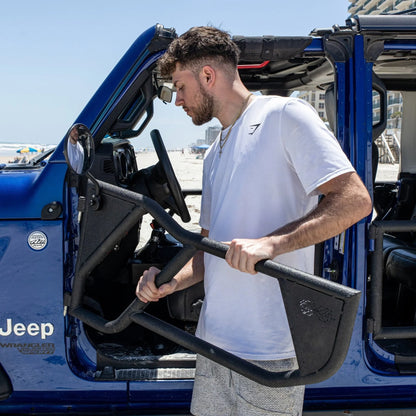 EZ4X4 Razor Aluminum Half Tube Doors for Jeep Gladiator JT – Lightweight, Black Powder