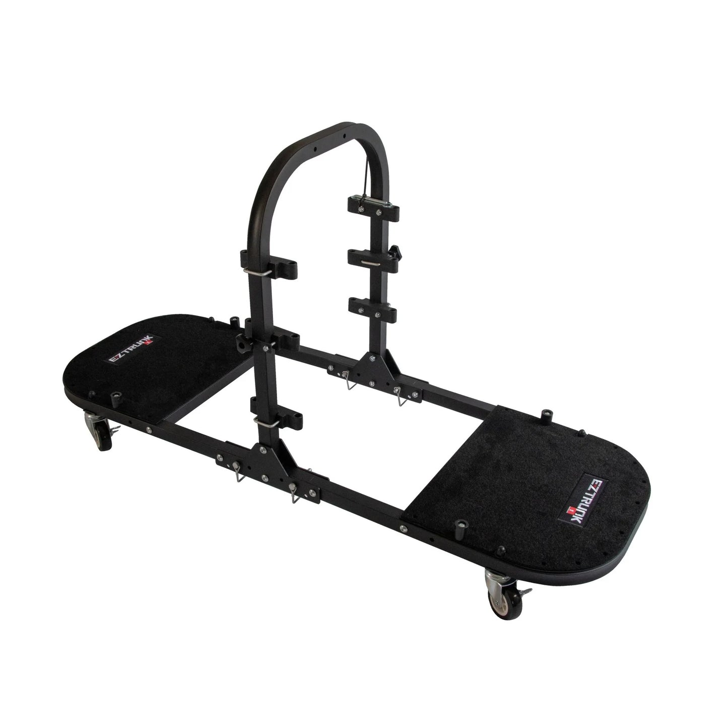EZ4X4 Aluminum Folding Rolling Door Cart for Jeep Wrangler 4-Door – Storage Rack Holder Stand with Locking Casters, Lightweight, Black