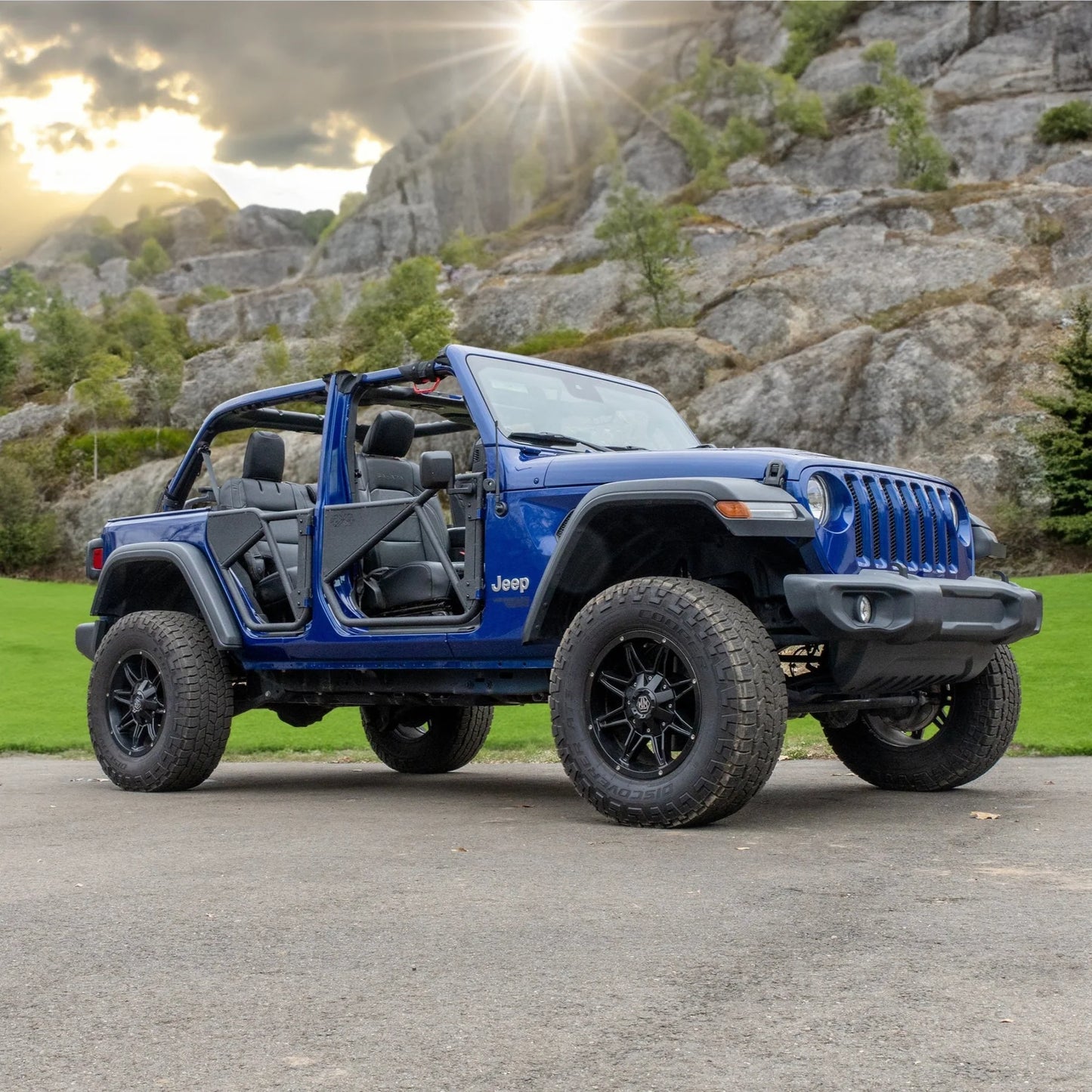 EZ4X4 Phantom Aluminum Full Tube Doors – Fits 2011–2018 Jeep Wrangler JK – Textured Black – 2Pc