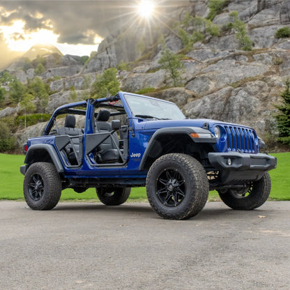 EZ4X4 Phantom Aluminum Full Tube Doors – Fits 2011–2018 Jeep Wrangler JK – Textured Black – 2Pc