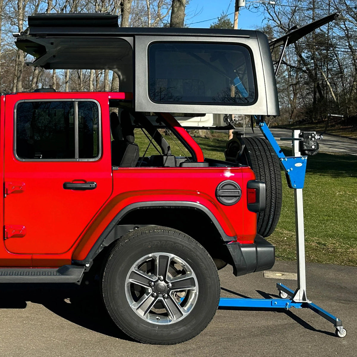 EZ4X4 Hard Top Remover Lift for 1997 & Up Jeep Wrangler 2DR/4DR & 2021+ Ford Bronco 4DR