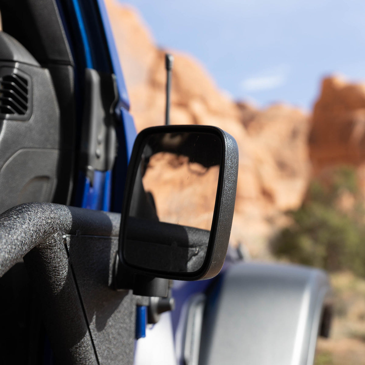 EZ4X4 Rectangle Dual-Place Mirrors for Tube Doors – Left & Right Pair – Fits Jeep Wrangler & Gladiator