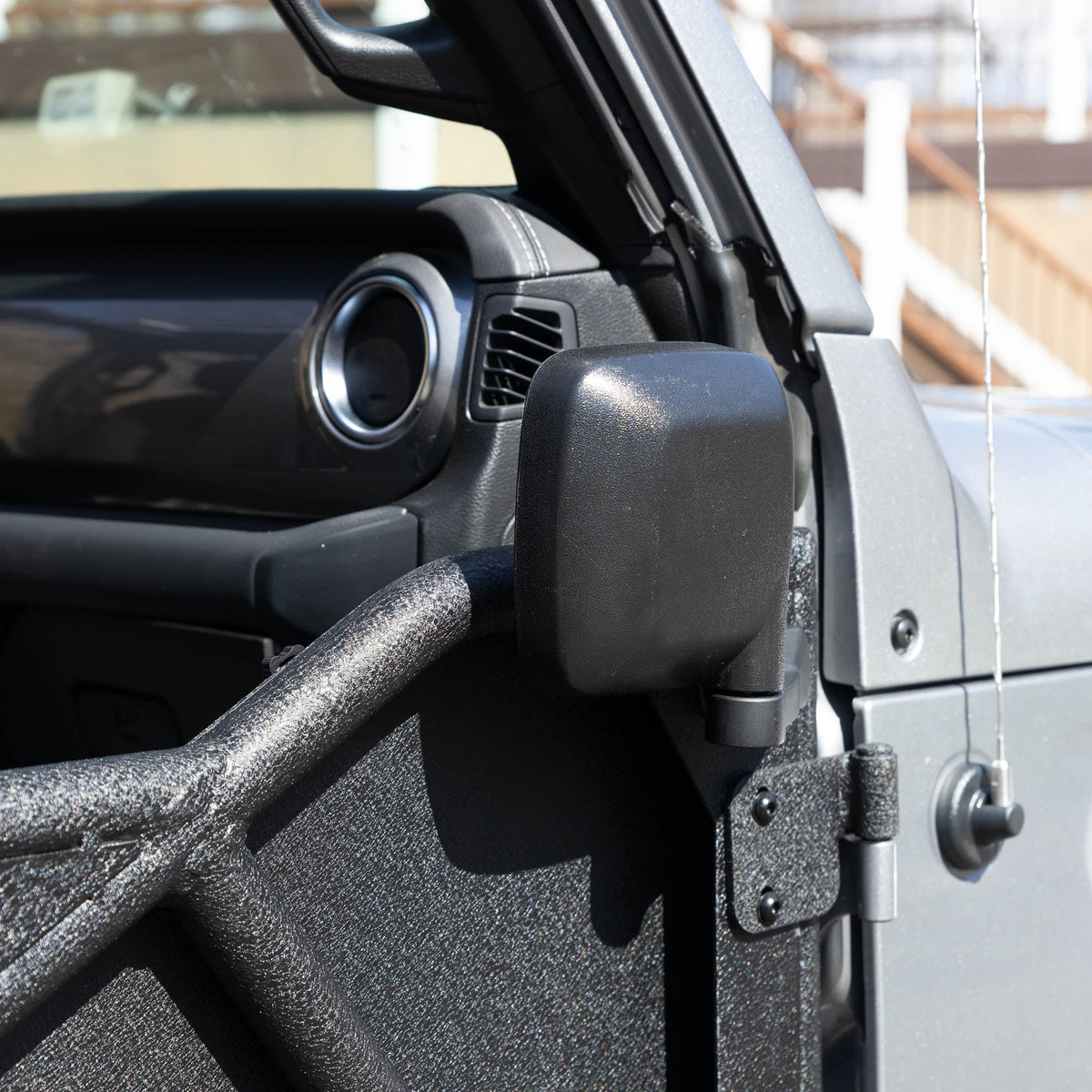 EZ4X4 Rectangle Dual-Place Mirrors for Tube Doors – Left & Right Pair – Fits Jeep Wrangler & Gladiator