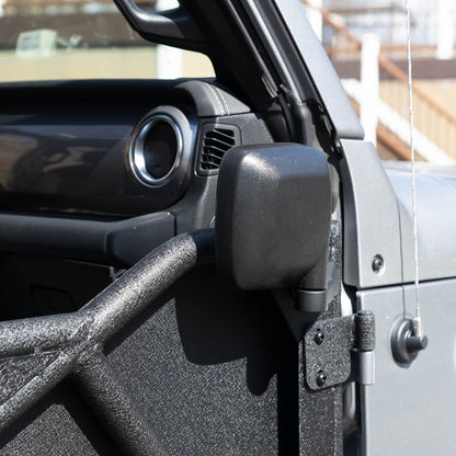 EZ4X4 Rectangle Dual-Place Mirrors for Tube Doors – Left & Right Pair – Fits Jeep Wrangler & Gladiator