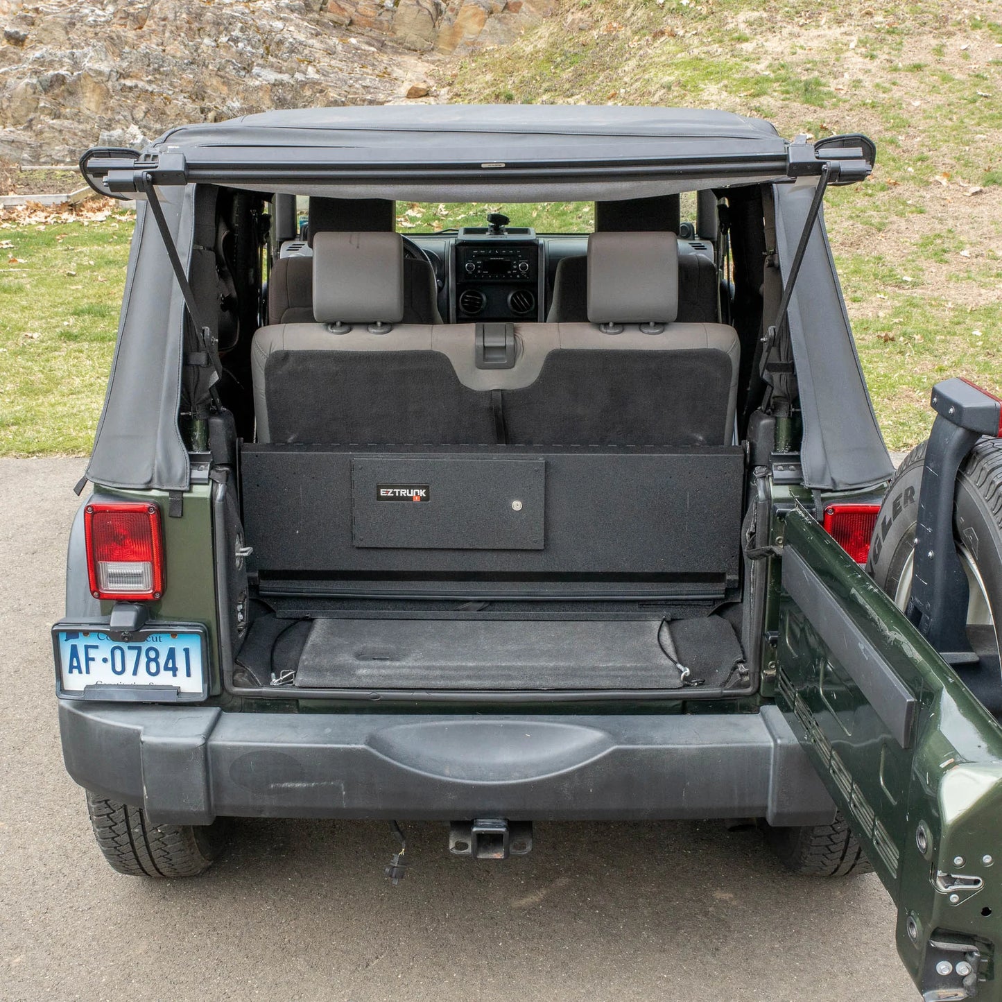 EZ4X4 EZTrunk Folding Security Box for Jeep JK & JKU 4-Door – Fits 2007–2010 – Lockable, Fold-Down, Aluminum, Easy Install