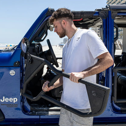 EZ4X4 Razor Aluminum Half Tube Doors for Jeep Wrangler JL – Lightweight, Black Powder-Coated