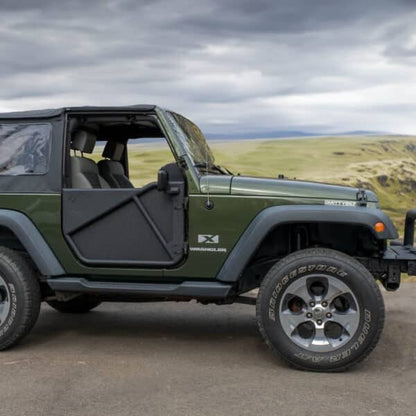 EZ4X4 All-Weather Panels for Phantom Full Tube Doors – Fits Jeep Wrangler JK – Black – 2Pc