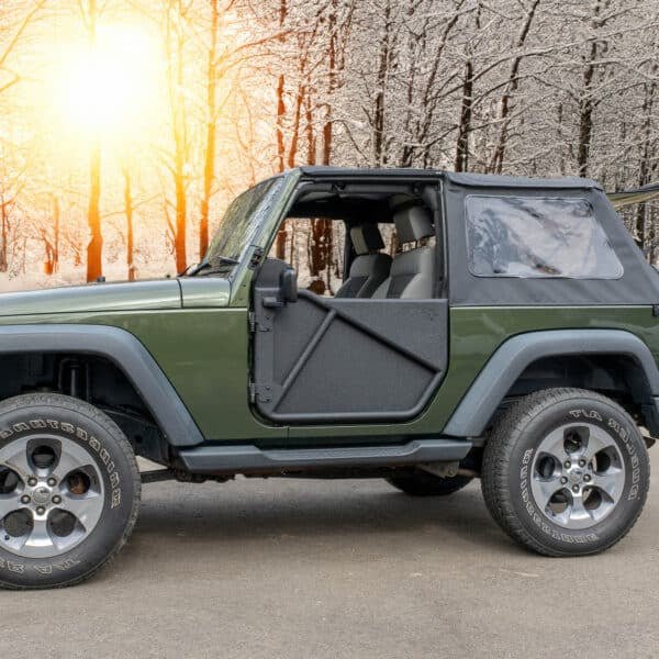 EZ4X4 All-Weather Panels for Phantom Full Tube Doors – Fits Jeep Wrangler JK – Black – 2Pc