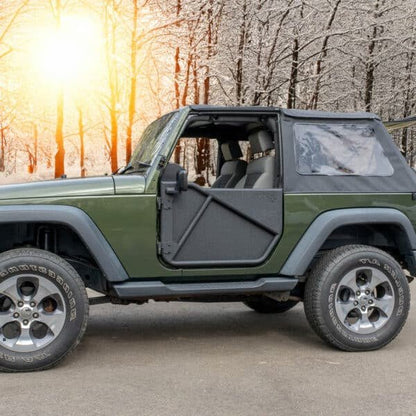 EZ4X4 All-Weather Panels for Phantom Full Tube Doors – Fits Jeep Wrangler JK – Black – 2Pc