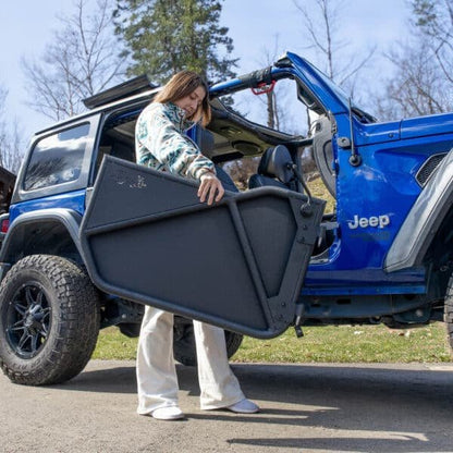 EZ4X4 All-Weather Panels for Phantom Full Tube Doors – Fits Jeep Wrangler JK – Black – 2Pc