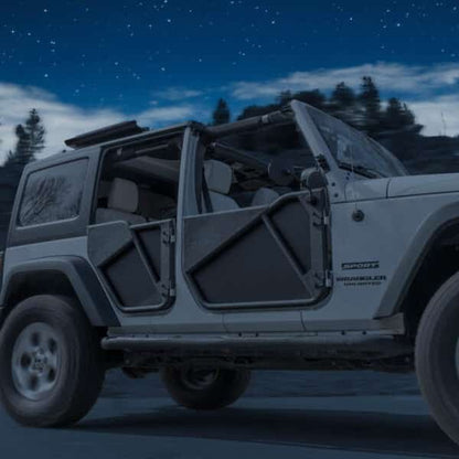 EZ4X4 All-Weather Panels for Phantom Full Tube Doors – Fits Jeep Wrangler JK – Black – 2Pc