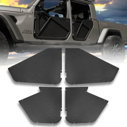 EZ4X4 All-Weather Panels for Phantom Full Tube Doors – Fits Jeep Gladiator JT – Black – 2Pc