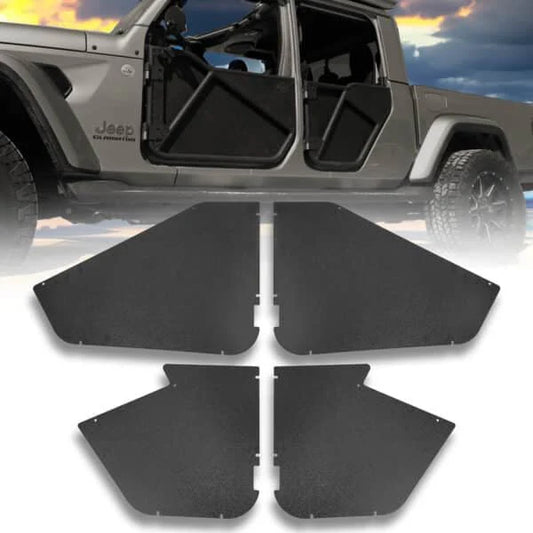 EZ4X4 All-Weather Panels for Phantom Full Tube Doors – Fits Jeep Wrangler JKU – Black – 4Pc