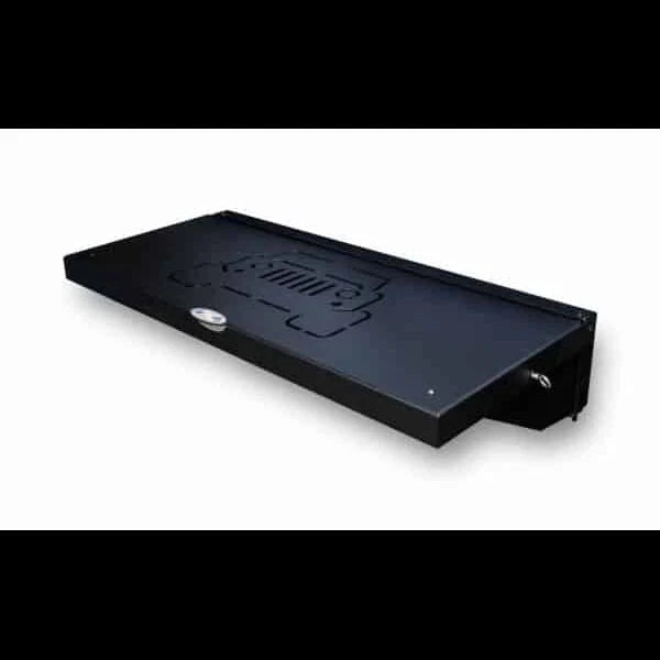 EZ4X4 Single Level Deluxe Folding Tailgate Table – Fits Jeep Wrangler – Black Aluminum – 1Pc