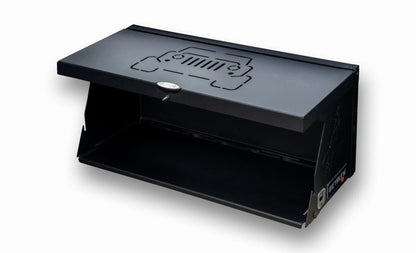 EZ4X4 Double Level Deluxe Folding Tailgate Table – Fits Jeep Wrangler JK/JKU/JL/JLU – Black Aluminum Cargo Shelf
