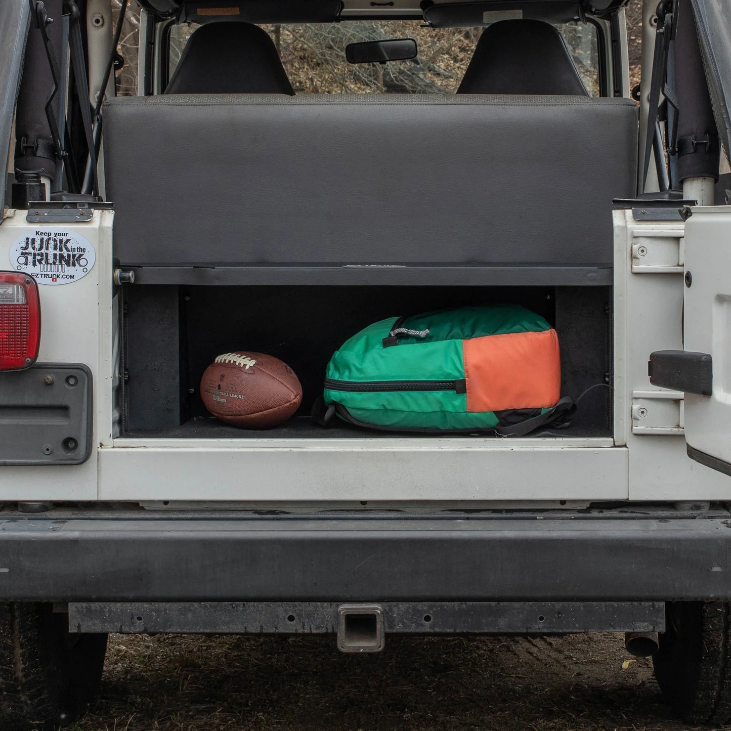 EZ4X4 EZTrunk Folding Security Box for Jeep TJ 2-Door – Fits 1997–2006 – Lockable, Fold-Down, Aluminum, Easy Install