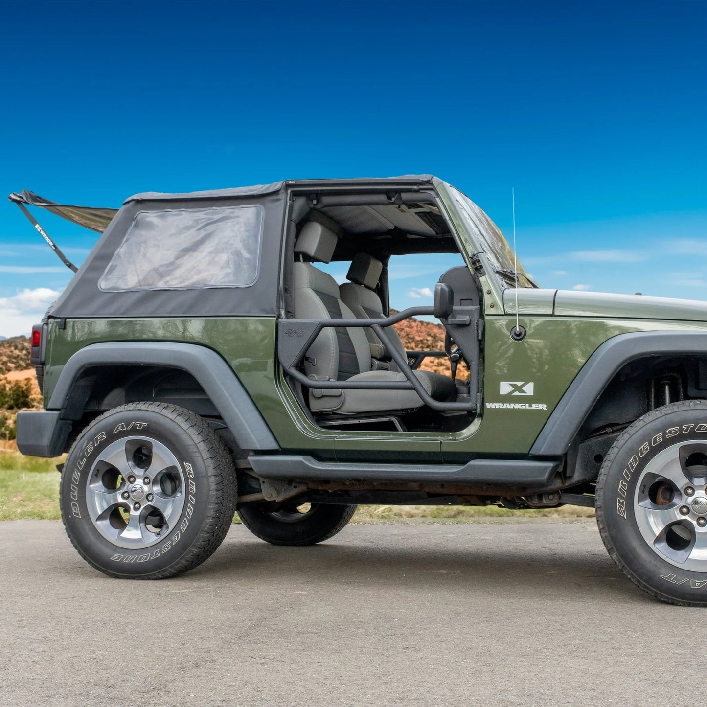EZ4X4 Razor Aluminum Half Tube Doors for Jeep Wrangler JK 2-Door – Lightweight Aluminum, Black Powder-Coated, OE Hinge Fit