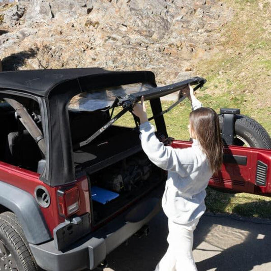 EZ4X4 EZWindow Square Back for Jeep TJ 2-Door – Fits 1997–2006 – Soft-Top Rear Window, Pull-to-Open, Easy Install