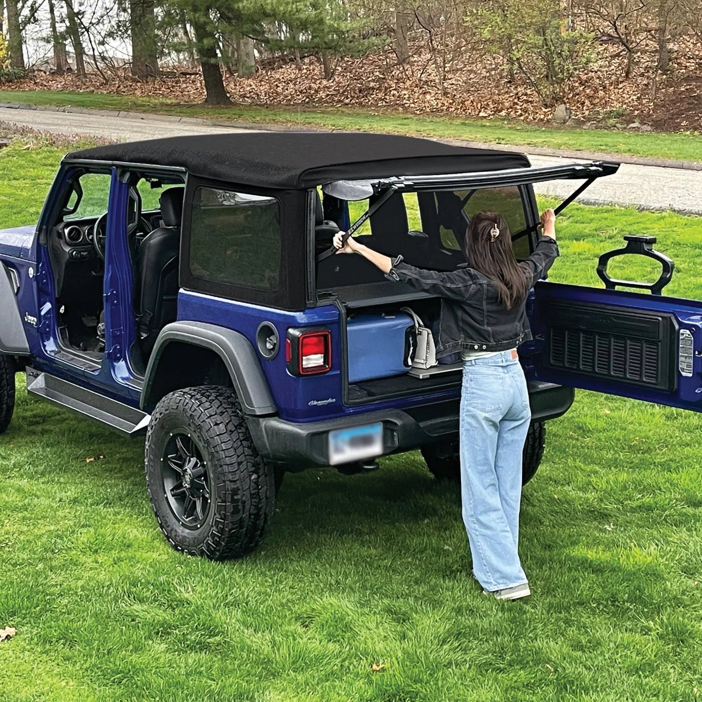 EZ4X4 EZWindow Square Back for Jeep TJ 2-Door – Fits 1997–2006 – Soft-Top Rear Window, Pull-to-Open, Easy Install