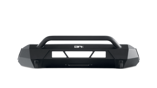 Body Armor Hiline Front Winch Bumper - Textured Black Powder-Coated Steel - Fits 2016-2023 Toyota Tacoma