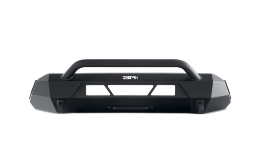 Body Armor Hiline Front Winch Bumper - Textured Black Powder-Coated Steel - Fits 2016-2023 Toyota Tacoma
