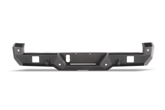 Body Armor Pro Series Rear Bumper - Textured Black Powder-Coated Steel - Fits 2016-2023 Toyota Tacoma (With D-Rings, Light Cutouts, License Plate Mount)