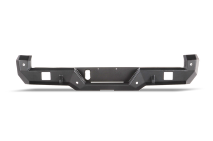 Body Armor Pro Series Rear Bumper - Textured Black Powder-Coated Steel - Fits 2016-2023 Toyota Tacoma (With D-Rings, Light Cutouts, License Plate Mount)