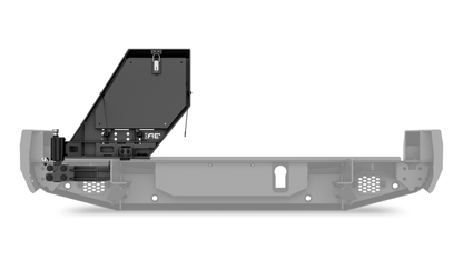 Body Armor Tire Carrier With License Plate Holder - High-Quality Steel, Black Powder-Coated Finish - Fits 2016-2023 Toyota Tacoma / 2010-2024 4Runner Pro Series II Bumper