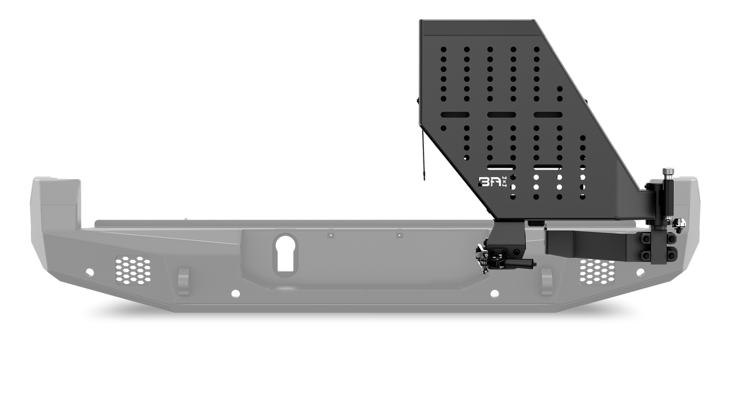 Body Armor Tire Carrier With License Plate Holder - High-Quality Steel, Black Powder-Coated Finish - Fits 2016-2023 Toyota Tacoma / 2010-2024 4Runner Pro Series II Bumper