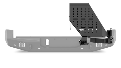 Body Armor Tire Carrier With License Plate Holder - High-Quality Steel, Black Powder-Coated Finish - Fits 2016-2023 Toyota Tacoma / 2010-2024 4Runner Pro Series II Bumper