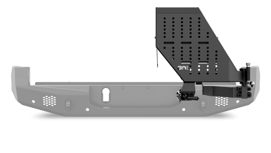 Body Armor Tire Carrier With License Plate Holder - High-Quality Steel, Black Powder-Coated Finish - Fits 2016-2023 Toyota Tacoma / 2010-2024 4Runner Pro Series II Bumper