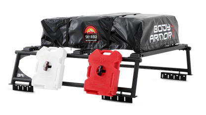 Body Armor Mid-Size Universal Overland Rack - 800 Lbs Weight Capacity, Powder Coated Steel, Fits With Sky Ridge Series RTT and Most Universal RTTs, No Drill Mounting Options