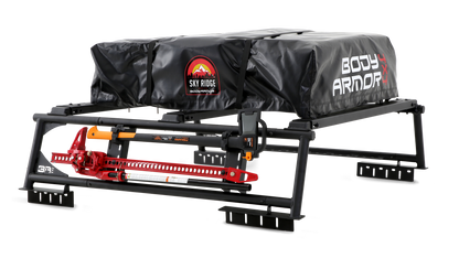 Body Armor Mid-Size Universal Overland Rack - 800 Lbs Weight Capacity, Powder Coated Steel, Fits With Sky Ridge Series RTT and Most Universal RTTs, No Drill Mounting Options