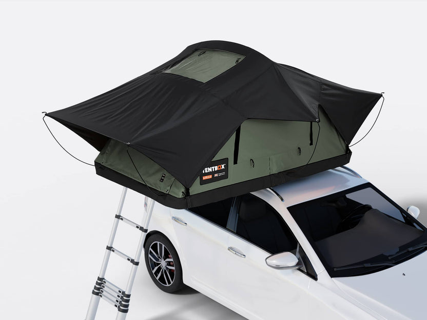 TentBox Lite 2.0 Rooftop Tent - Universal Fit for Cars, SUVs & Pickup Trucks (Forest Green)