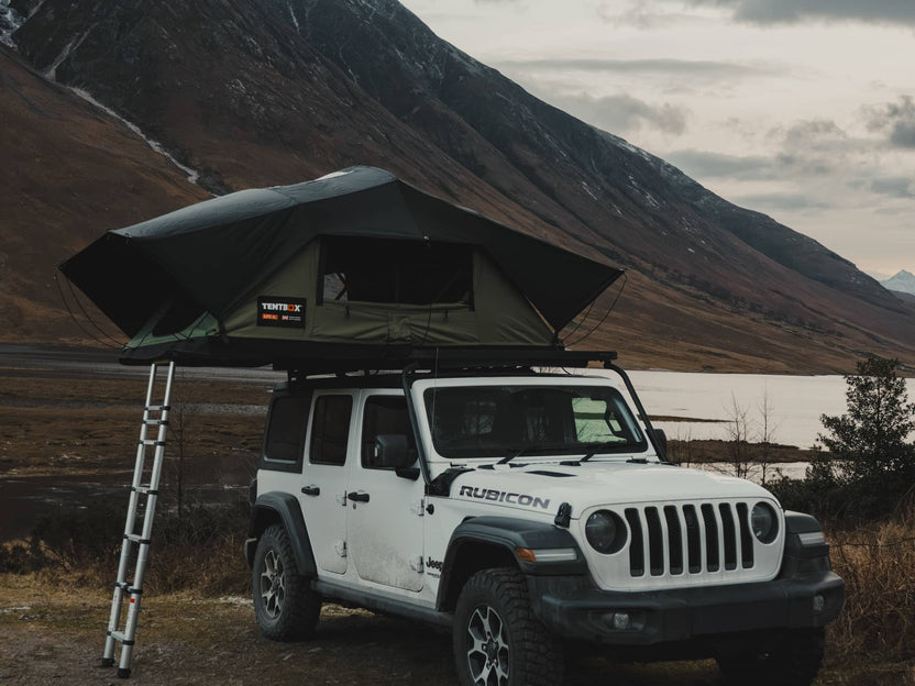 TentBox Lite XL Roof Tent for Cars & SUVs - 4-Person Sleeping Capacity (Forest Green )