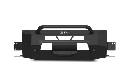 Body Armor Hiline Front Winch Bumper - Textured Black Powder-Coated Steel - Fits 2014-2021 Toyota Tundra (With Bull Bar, Winch Mount, D-Ring Mounts)