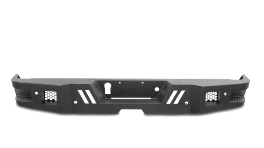 Body Armor 2014-2021 Toyota Tundra Eco Series Rear Bumper - Matte Textured Powder Coated Steel, Winch Mount, No Drilling Required, Fits With 4 Cube LED Lights